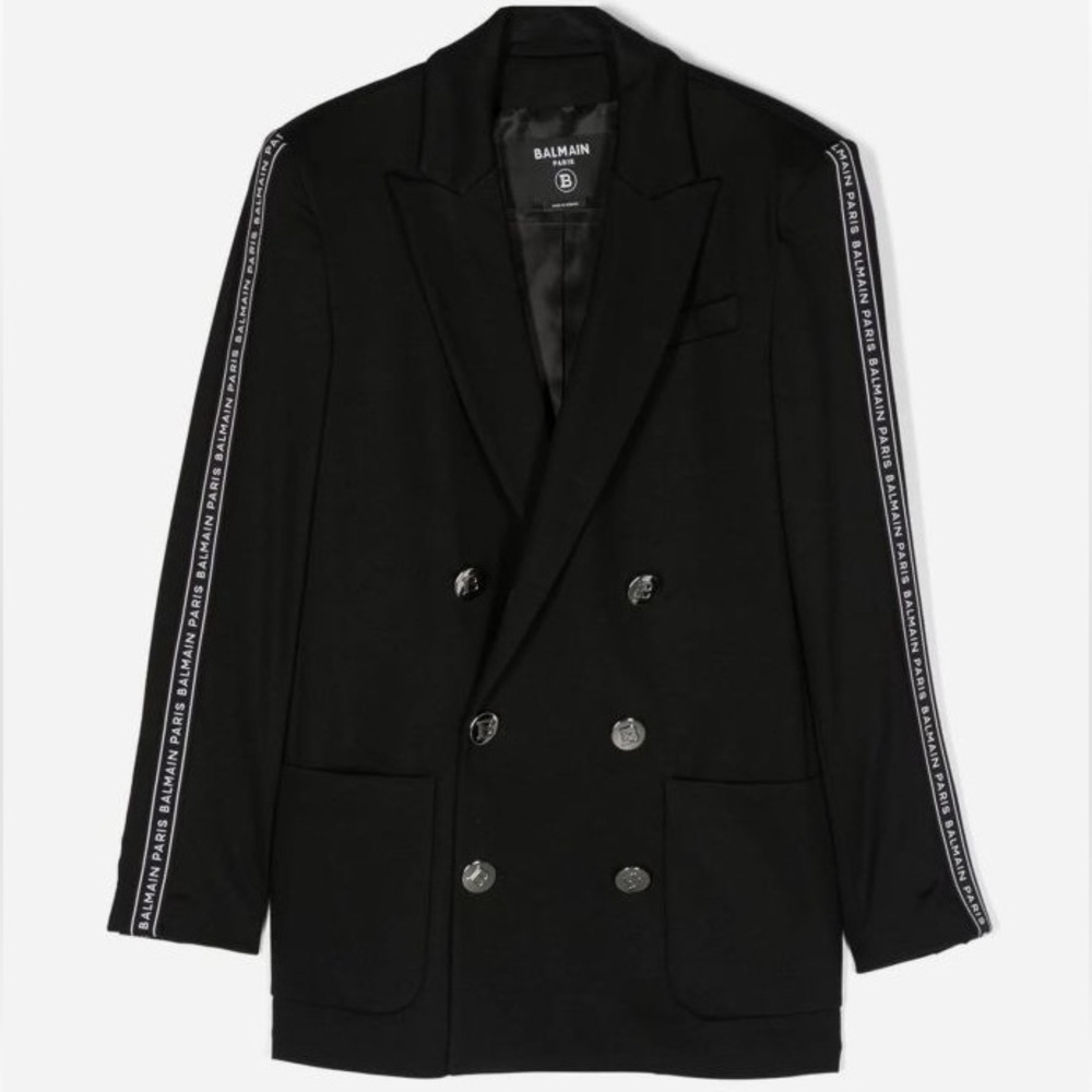 Balmain boys black  jacket suit blazer size 10 fits size 12 boy